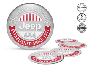 Jeep Adesivo Silicone Logo Badge Cerchio Lusso